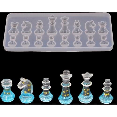 Silicone Mould International Chess Shape 3D UV Epoxy Resin Mold For DIY Jewelry Making Tools Handmade Chess Mould Findings