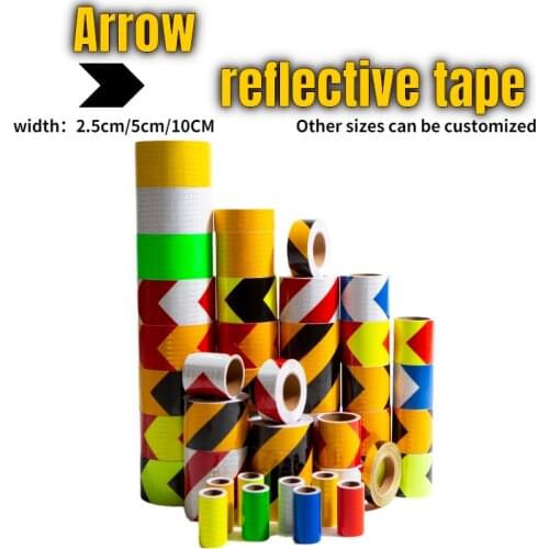 5cmx500cm Reflective Tape for truck car styling Sticker single sided Arrow sign self adhesive film red&white