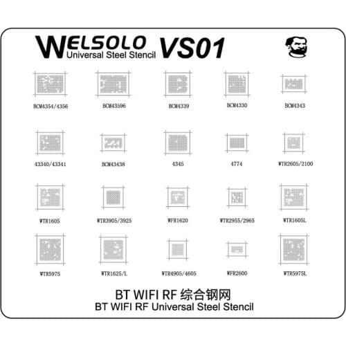 Mechanic VS Series BGA Reballing Stencil Template Steel Mesh Repair CPU EMMC Power Tin Planting Net For WIFI RF Universal Chips