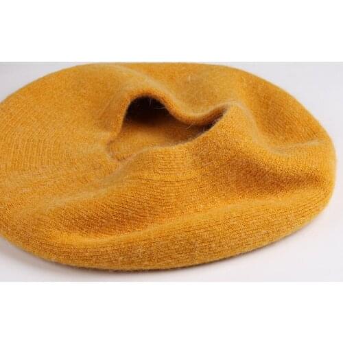 VISROVER 7 colorways solid Rabbit Fur Winter beret female Autumn cap Acrylic Bright warm hat top quality Women Boina Wholesale