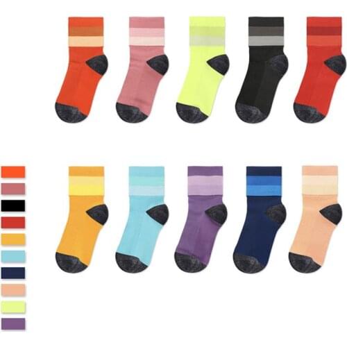 1 Pair 10 Colors Summer Kids&adult Compression Socks Women Running Socks Sweat-absorbent Breathable Parent-child Sports Socks
