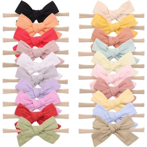1 PCS Spring Summer Solid Color Baby Headband Girls Bow Butterfly Soft Elastic Baby Girl Headbands Hair Accessories Large Size