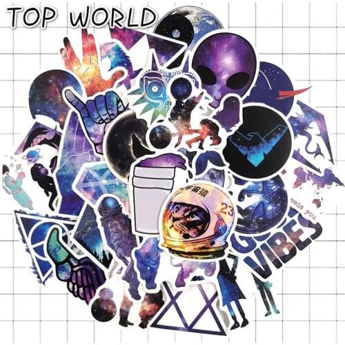 10/100pcs/lot Cartoon Cool Starry Sky Series Graffiti Stickers For Skateboard Guitar Notebook Laptop Waterproof Helmet Sticker