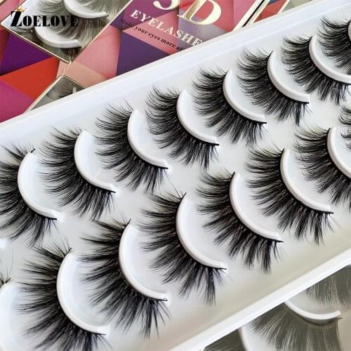 10Pairs Faux Mink Lashes Wholesale Silk Eyelash Vendor 3d Natural Lashes Bulk False Eyelashes Set Fluffy Faux Mink Eyelashes