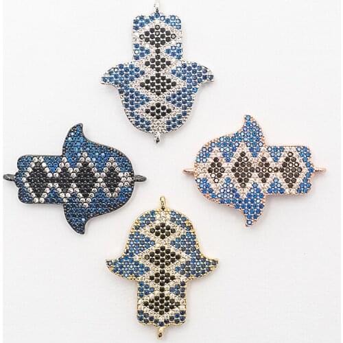 21.9×28mm Three Colors Colorful Crystal Bohemian Style Copper Joint DIY Ladies Bracelet Necklace Accessories Wholesale