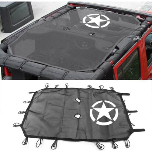 Car-Styling Covers Fit For Jeep For Wrangler JK 4Door Five Star Roof Mesh Sunshade Top Cover UV Protection