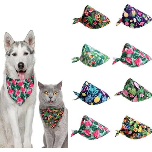 1Pc Summer Dog Bandana Fruit Tropical Style Pet Cat Dog Bandanas Scarf Polyester Small Dogs Puppy Bandana Bibs Dog Accessories