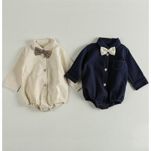 Kids Baby Costume 0-24M Spring Autumn Baby Boy Long Sleeve Bodysuit Infant Baby Boy Girl Clothes Necktie Baby Girl Jumpsuits