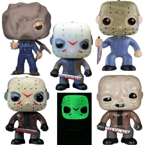 Horror Movies Fans Blue Jumpsuit #361with Sack Bag Mask #611 (Unmasked) Figure #202 Scary Series Model Doll Toys Halloween Gift