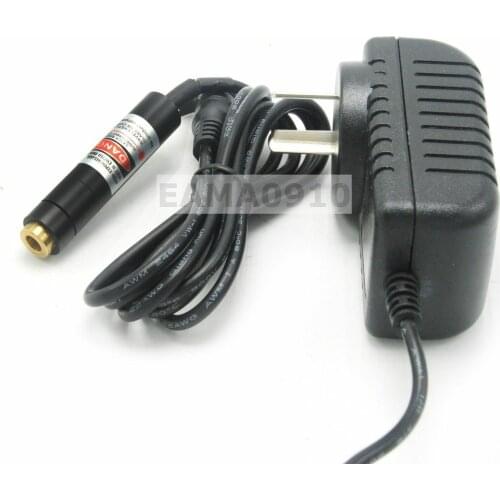 Focusable 635nm 10mW 5V Line Orange-Red Laser Diode Module 12x55mm w/ Adapter