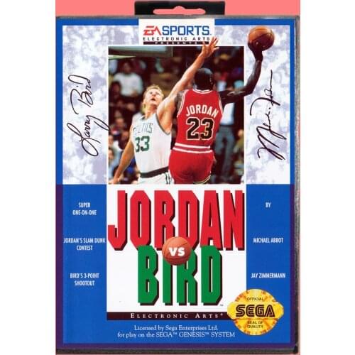 Jordan vs bird 16 Bit MD Game card with Retail Box For Sega Genesis & Mega Drive