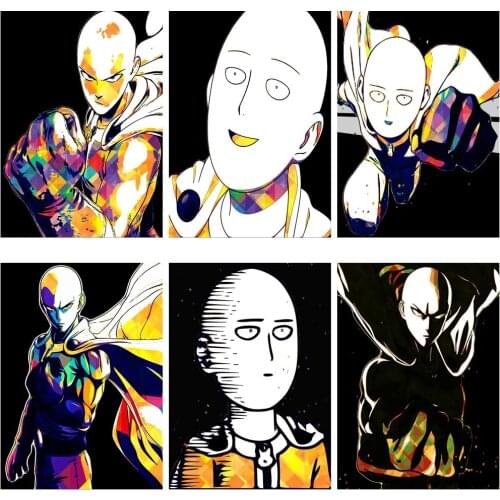 Canvas Painting Saitama One Punch Man Posters and Prints Wall Art Picture for Living Room Decor No Frame