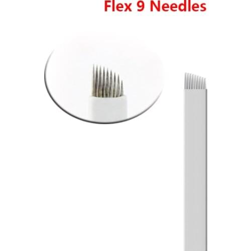 Top selling 50Pcs Microblading Needles 9 pins for Microblading Embroidery Pen Pernement Makeup Eyebrow Tattoo Pen Machine