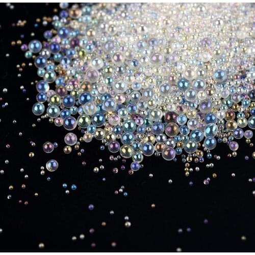 Mini Bubble Ball Beads 0.4-3mm Mixed Tiny Beads For Glass Globe Silicone Mold Filler Charms DIY Nail Art Decor 10g/Pack