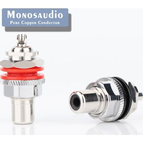 Monosaudio C401 Pure Copper RCA Sockets Terminal Chassis Pure Copper Gold/Rhodium Available Isolation Metal Connectors