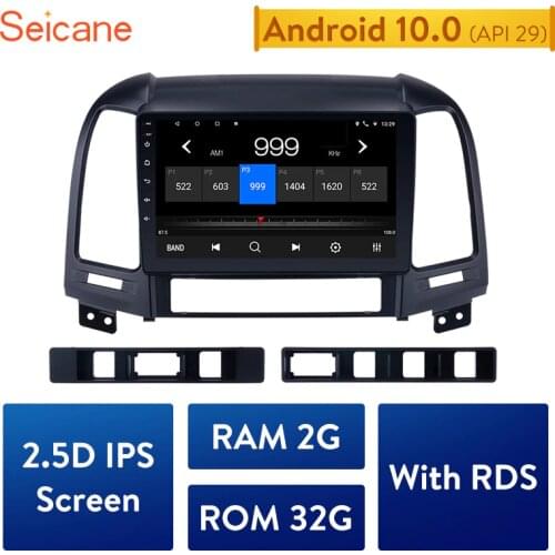 Seicane Android 9.1 9" 2din Car Radio Multimedia Player GPS Head Unit For HYUNDAI SANTA FE 2005 2006 2007 2008 2009 2010-2012