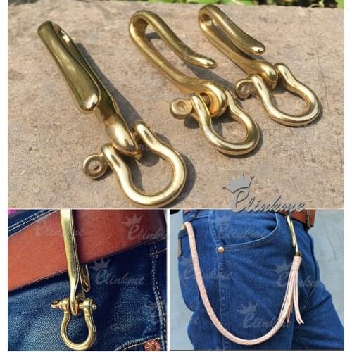 Very beautiful New Pure brass copper u-shaped buckle Keyring Keychain DIY 2 in 1 U+D