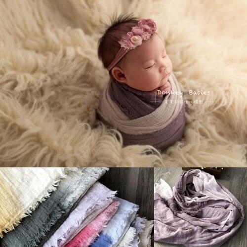 Cotton Linen Blanket Wrap For Newborn Photography Props Accessories Baby Boy Girl The Photo Shoot Accessory New Born Shooting