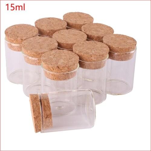 15ml size 30*40mm Test Tube with Cork Stopper Spice Bottles Container Jars Vials DIY Craft 100pcs/lot