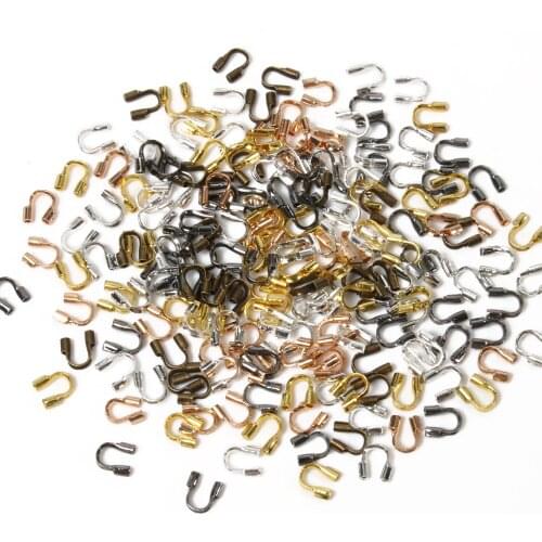 500pcs/lot 4.5x4mm Wire Protectors Wire Guard Guardian Protectors Loops U Shape Accessories Clasps Connector For Jewelry Making