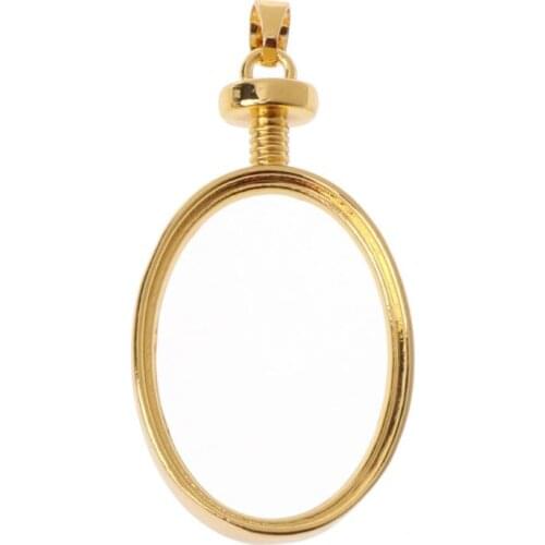 Q0KE Pressed Flowers Pendant Metal DIY Frame Bezel Cabochon UV Resin Jewelry Making