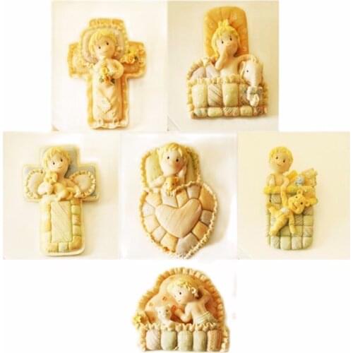 Variety Of Cute Sleeping Baby Cake Decorating Silicone Mold Clay DRY Pace Tools Doll Mould