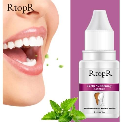 RtopR Teeth Whitening Essence Stains Yellow Teeth Treatment Smoke Coffee Plaque Dental Oral Hygiene Tooth Whitening Care 10ML