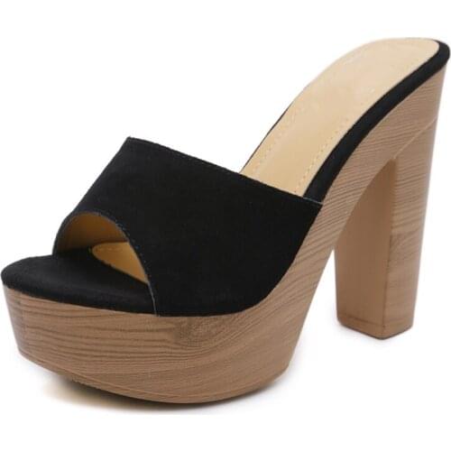 High heels sandals for women chunky heels platform shoes for women summer beach two wear flip flops for women