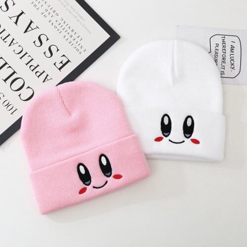 Anime Cartoon Cute Face Eyes Hat Cosplay Keep Warm Knitted Hat Unisex Adult Kids Cap Hip Hop Autumn Winter Gift