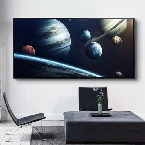 Solar System Universe Earth Posters And Prints Cosmic Planet Wall Art Prints Wall Pictures For Living Room Nordic Home Decor