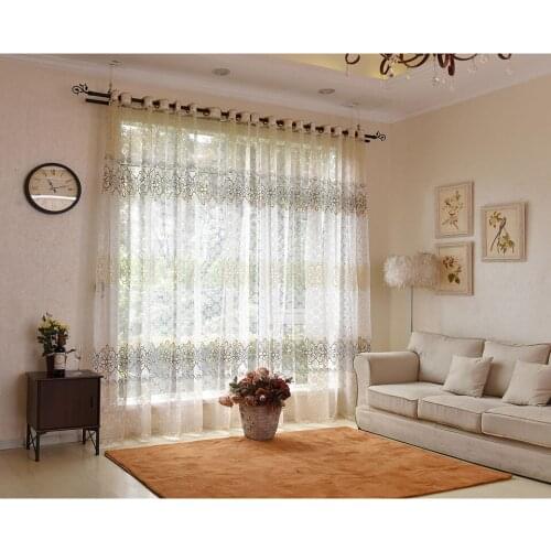 Modern Minimalist Atmosphere Pastoral Style Floral Curtain Tulle for Living Room Bedroom Kitchen Tulle Curtain Customization