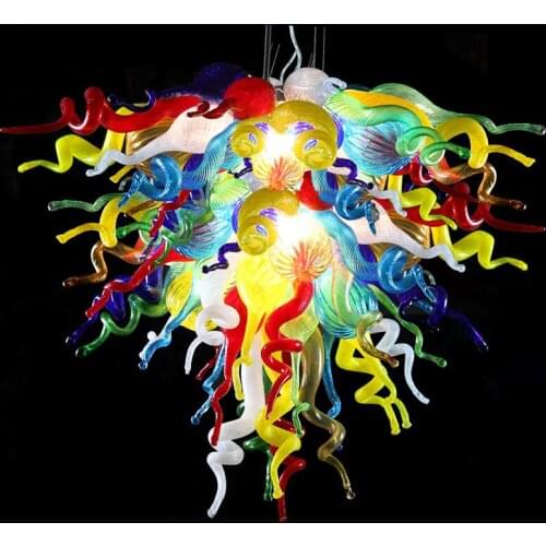 Modern led chandeliers blown glass chandelier lighting lights Spiral colorful 36" chandeliers home Lights for art decoration