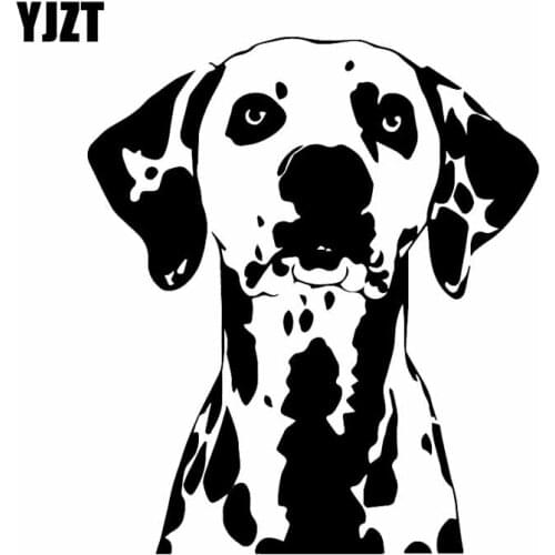 YJZT 14.8X16.9CM Vinyl Decal Dog Animal Pet Dalmatians Great Decor Car Stickers Pattern Black/Silver C24-1412
