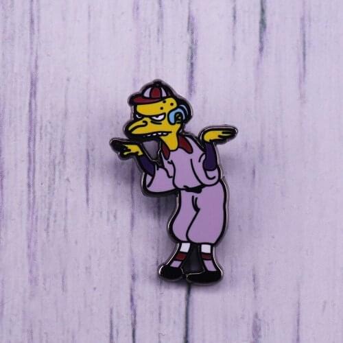 Mr. Burns homer at bat hat pin funny baseball sports badge