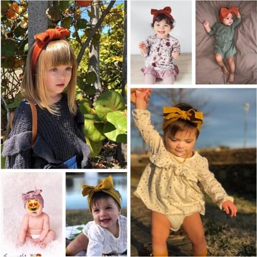 Winter Baby Headband Girl Knitted Hair Accessories Toddler Knotted Turban Newborn Hair Bows Headwrap Infant Warmer Hairband