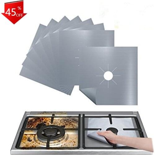 1-5Pcs Stove Burner Cover Non-stick Reusable Gas Stovetop Burner Liner Protector Gas Stove Cleaning Protection Oil-proof Pad Set