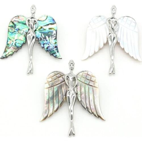 1pcs Hot Sale New Natural Shell Brooches Pendants Beauty Wings Brooches Pins for Women Jewelry Accessories Gift Size 45x65mm