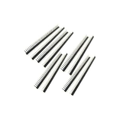 10 Pcs 1 x 40 Pin 2.54mm Pitch Single Row Right Angle PCB Pin Headers