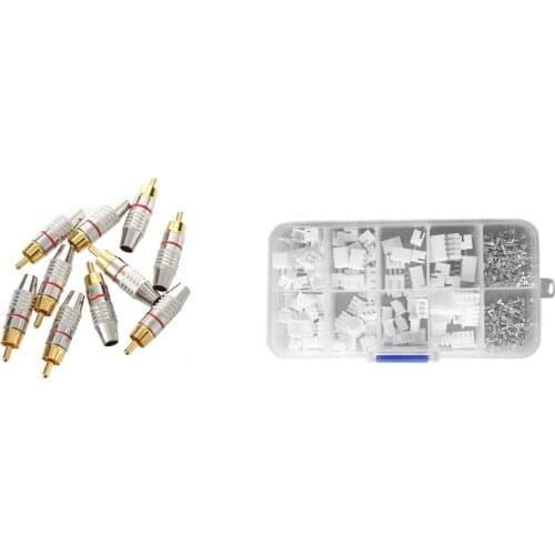 10 Pcs Adapter Audio Coaxial Cable Connector With 250Pcs XH 2.54Mm 2Pin 3Pin 4Pin Terminal Housing Header Wire Connector