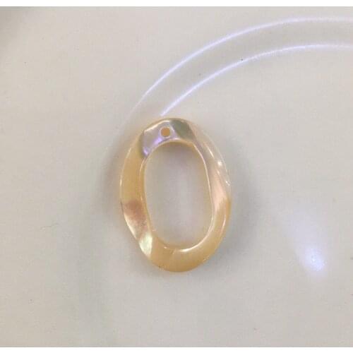 12*17MM 20Pcs/Lot Half Hole Natural Yellow Shell Oval Shape Jewelry Beads Jewellery Ear Findings Earrings Accessories