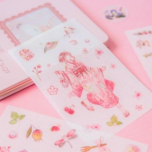 4 Sheet Kawaii Four Seasons Pastoral Stickers Self-adhesive Decor Stationery Scrapbooking Notebooks Diy Diary Album Stick Label