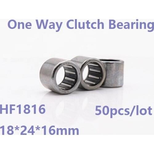 50pcs/lot HF1816 18*24*16mm Drawn Cup One Way Clutch Needle roller Bearing One way bearing Single Way Needle Bearing