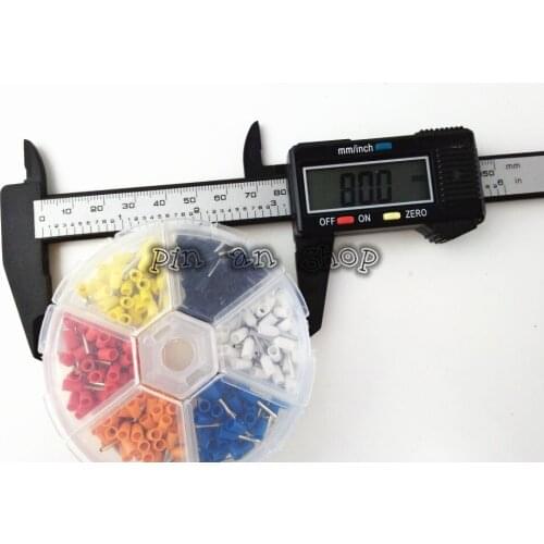 6 colors 300pcs/box E0508 Bootlace cooper Ferrules kit set Wire Copper Crimp Connector Insulated Cord Pin End Terminal