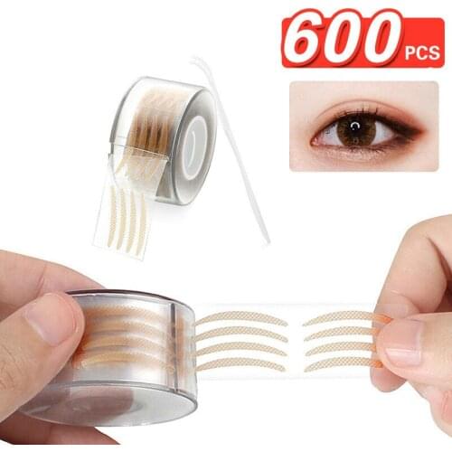 600pcs Invisible Eyelid Patch Eyelash Extention Double Eyelid Patch Bud Silk Mesh Eye Big Eye Makeup Tools Lifting Strips