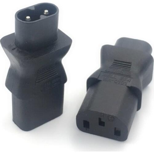 IEC 320 C7 male to C13 3Pin female power adapter, C14 to C8, C7 to C13 IEC 3Pin Female to 2Pin Male