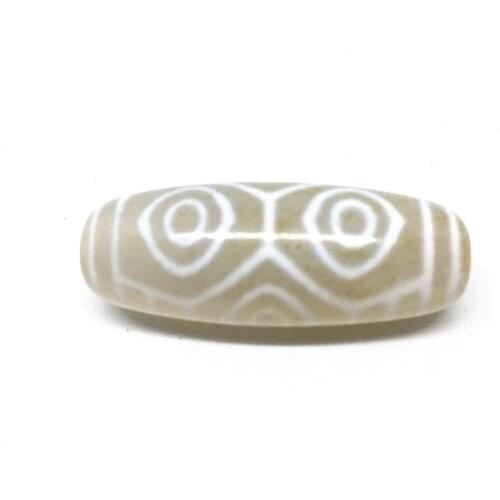 Rare Patterns Dragon Eyes 12mm*38mm White Color Natural Agate Amulet Dzi Beads for Bracelet DIY Jewelry Making