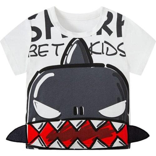 Bambino 2021 White Summer Tee for Boys 2-7 Years Cartoon T Shirt of Children Top Clothes of School Kids 100% Cotton Clothing