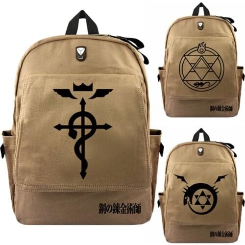 Fullmetal Alchemist Make Array Backpack Student Schoolbag Teenages Travel Bag Anime Mochila Rucksacks Laptop Canvas Backpacks