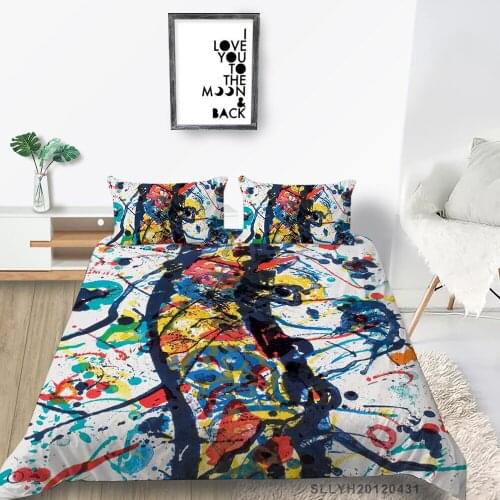 Colorful Bedding Set Graffiti Style Artistic Hot Sale Duvet Cover Queen King Twin Full Double Single Bed Set For Teenager