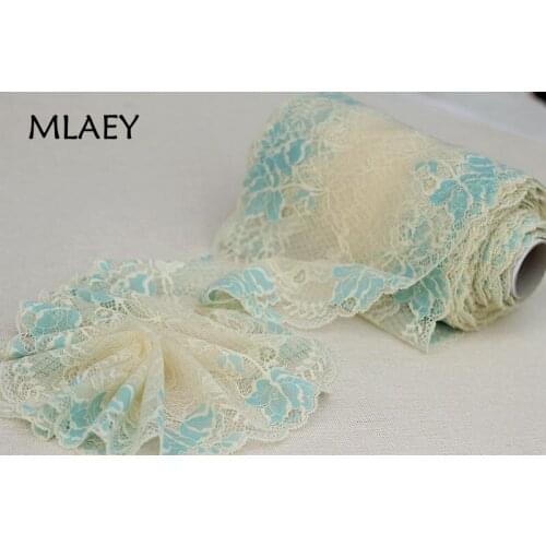 2yards Width 17cm Elastic Stretch Lace Trim Soft Floral Decoration Crafts Sewing Lace Fabric For Dress Making